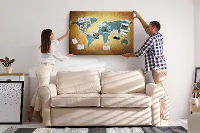 Kurk prikbord Retro cartografie van de wereldbol