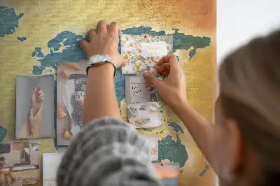 Kurk prikbord Retro cartografie van de wereldbol