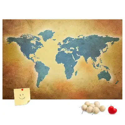Kurk prikbord Retro cartografie van de wereldbol