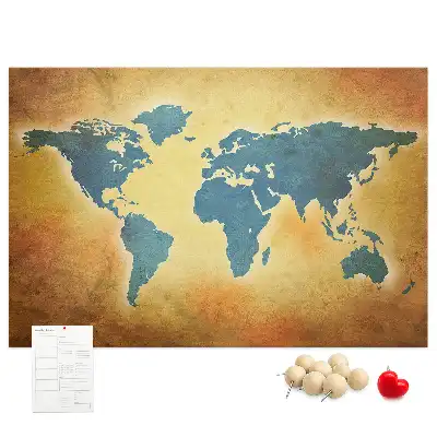 Kurk prikbord Retro cartografie van de wereldbol