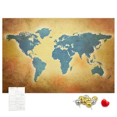 Kurk prikbord Retro cartografie van de wereldbol