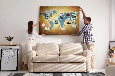 Kurk prikbord Retro cartografie van de wereldbol