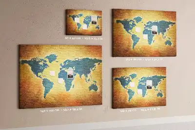 Kurk prikbord Retro cartografie van de wereldbol