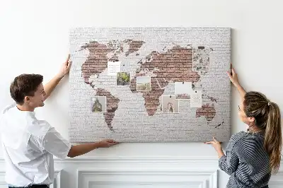 Memobord van kurk Industriële wereldcontour