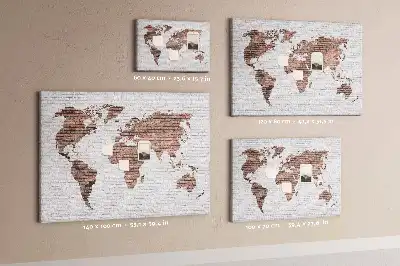 Memobord van kurk Industriële wereldcontour