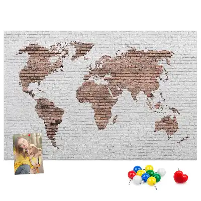 Memobord van kurk Industriële wereldcontour