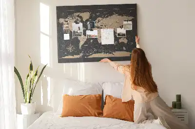 Kurk prikbord Stijlvolle retro wereldkaart