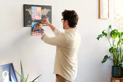 Kurk prikbord Stijlvolle retro wereldkaart