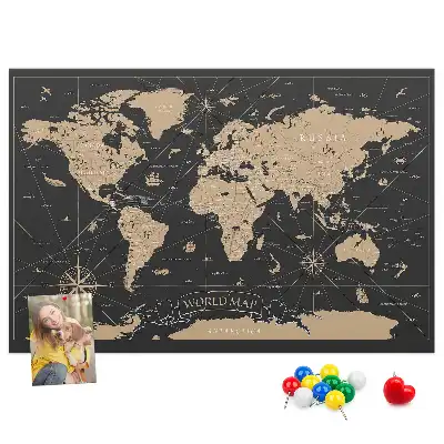 Kurk prikbord Stijlvolle retro wereldkaart