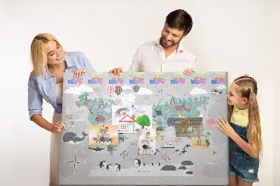 Memobord van kurk Cartoonkaart