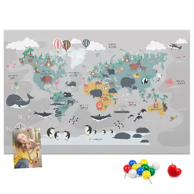 Memobord van kurk Cartoonkaart