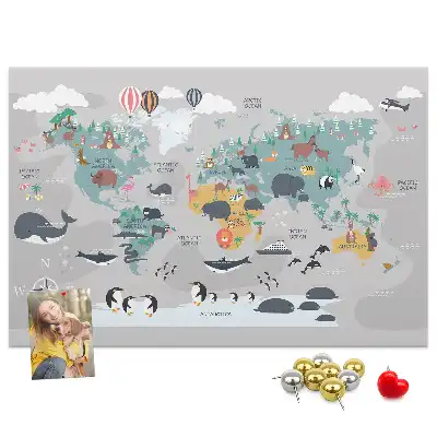 Memobord van kurk Cartoonkaart