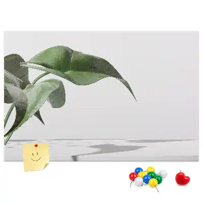 Memobord van kurk met abstracte bladeren