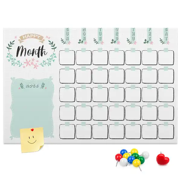 Kurk prikbord Wandkalender voor een maand