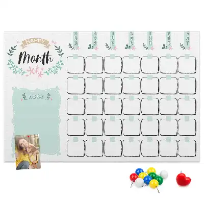 Kurk prikbord Wandkalender voor een maand