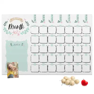 Kurk prikbord Wandkalender voor een maand