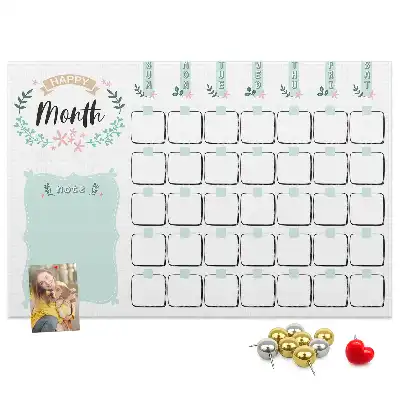 Kurk prikbord Wandkalender voor een maand