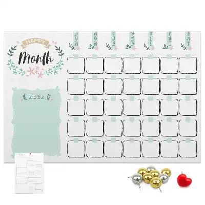 Kurk prikbord Wandkalender voor een maand
