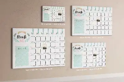 Kurk prikbord Wandkalender voor een maand