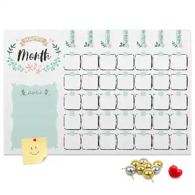 Kurk prikbord Wandkalender voor een maand