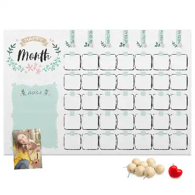 Kurk prikbord Wandkalender voor een maand