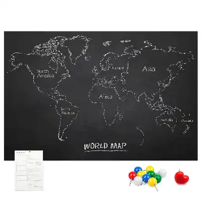 Memobord van kurk Staatsindeling van de wereldbol