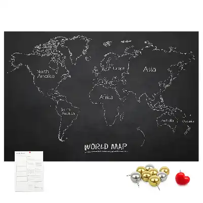 Memobord van kurk Staatsindeling van de wereldbol