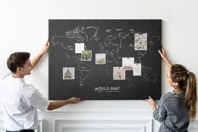 Memobord van kurk Staatsindeling van de wereldbol