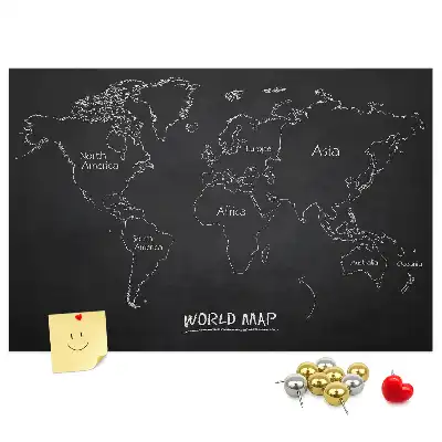 Memobord van kurk Staatsindeling van de wereldbol