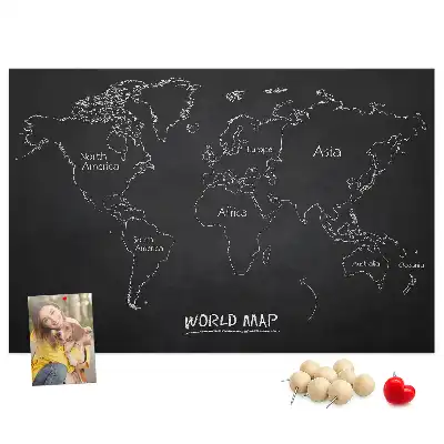 Memobord van kurk Staatsindeling van de wereldbol