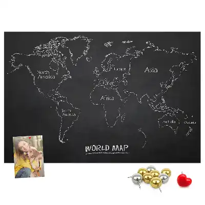 Memobord van kurk Staatsindeling van de wereldbol