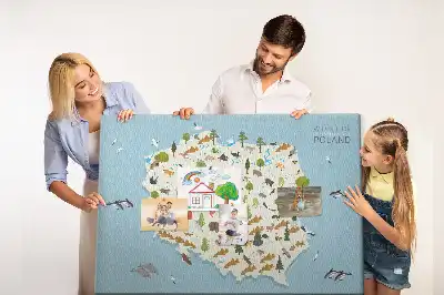 Memobord van kurk Poolse dierenkaart
