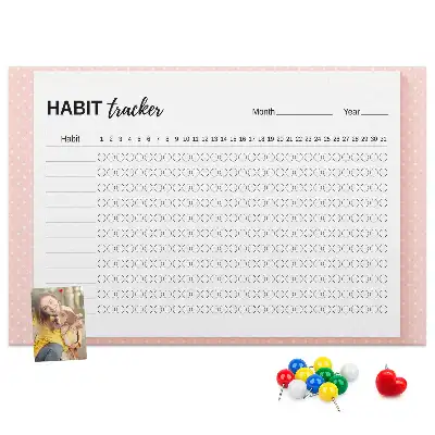 Memobord van kurk Monitoren van dagelijkse doelen