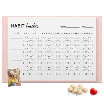 Memobord van kurk Monitoren van dagelijkse doelen