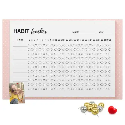 Memobord van kurk Monitoren van dagelijkse doelen