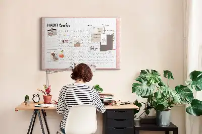 Memobord van kurk Monitoren van dagelijkse doelen