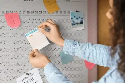 Memobord van kurk Monitoren van dagelijkse doelen