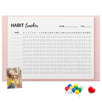 Memobord van kurk Monitoren van dagelijkse doelen