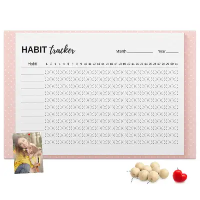 Memobord van kurk Monitoren van dagelijkse doelen
