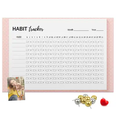 Memobord van kurk Monitoren van dagelijkse doelen