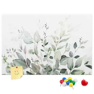 Kurken prikbord met botanische bladeren print