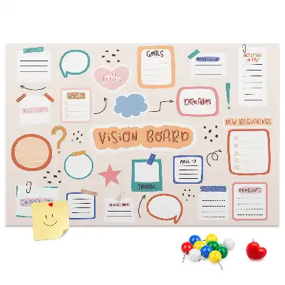 Memobord van kurk Kleurrijk visiebord