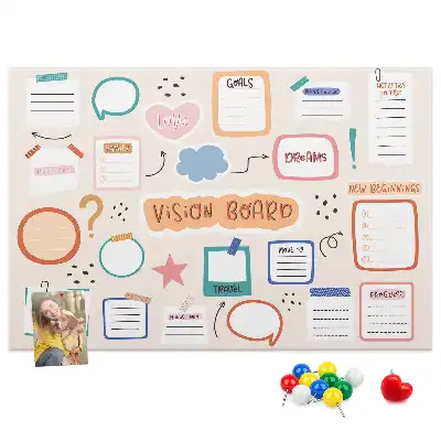 Memobord van kurk Kleurrijk visiebord