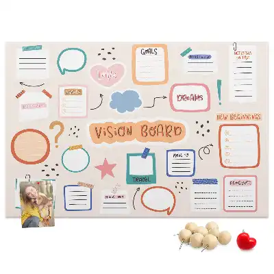 Memobord van kurk Kleurrijk visiebord