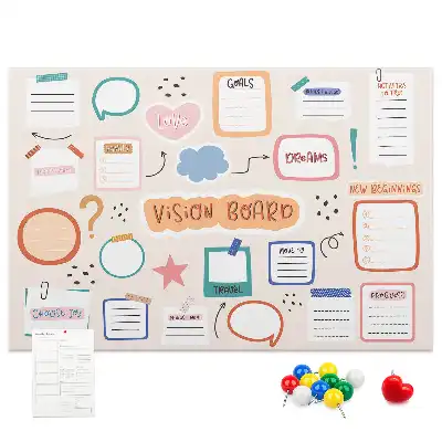 Memobord van kurk Kleurrijk visiebord
