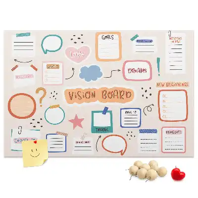 Memobord van kurk Kleurrijk visiebord