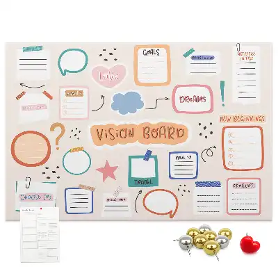 Memobord van kurk Kleurrijk visiebord