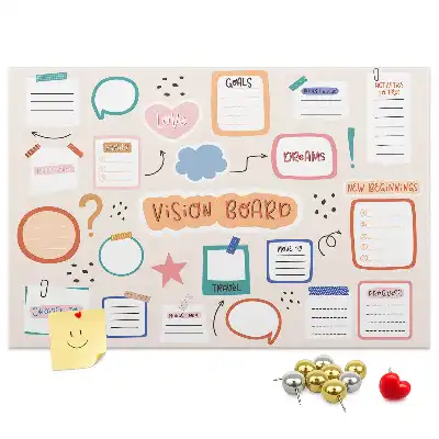 Memobord van kurk Kleurrijk visiebord