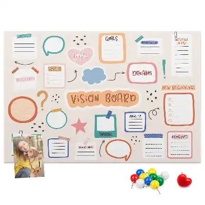 Memobord van kurk Kleurrijk visiebord