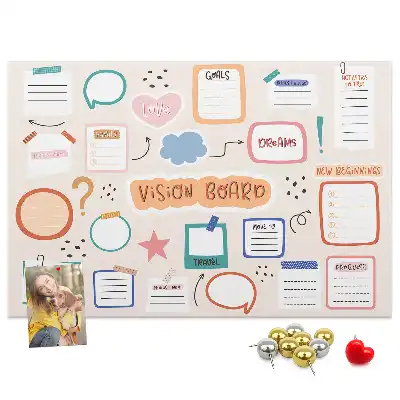 Memobord van kurk Kleurrijk visiebord